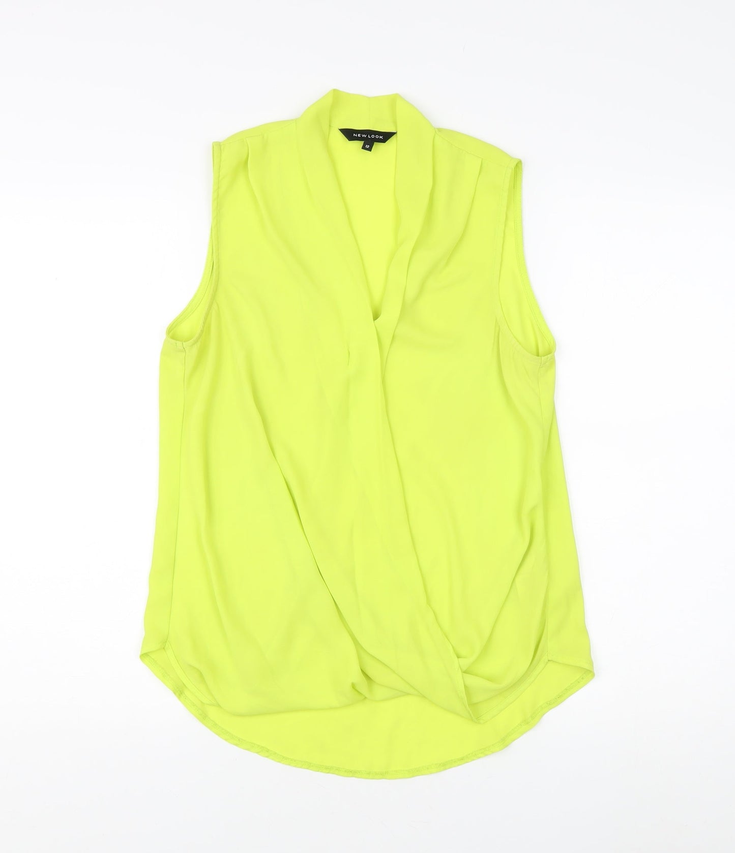 New Look Women's Yellow Wrap Blouse, Size 12