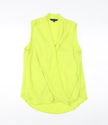 New Look Women's Yellow Wrap Blouse, Size 12