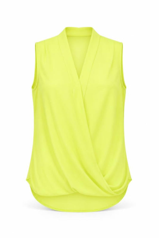 Womens UK Size 12 New Look Yellow Wrap Blouse