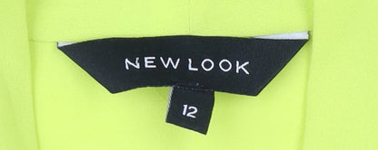 New Look Women's Yellow Wrap Blouse, Size 12