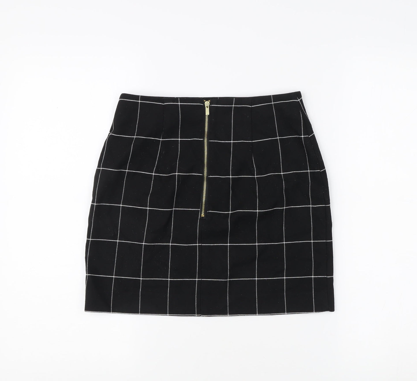 H&M Women's Black Check Pencil Skirt, Size 6