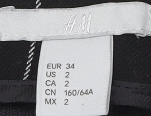 H&M Women's Black Check Pencil Skirt, Size 6