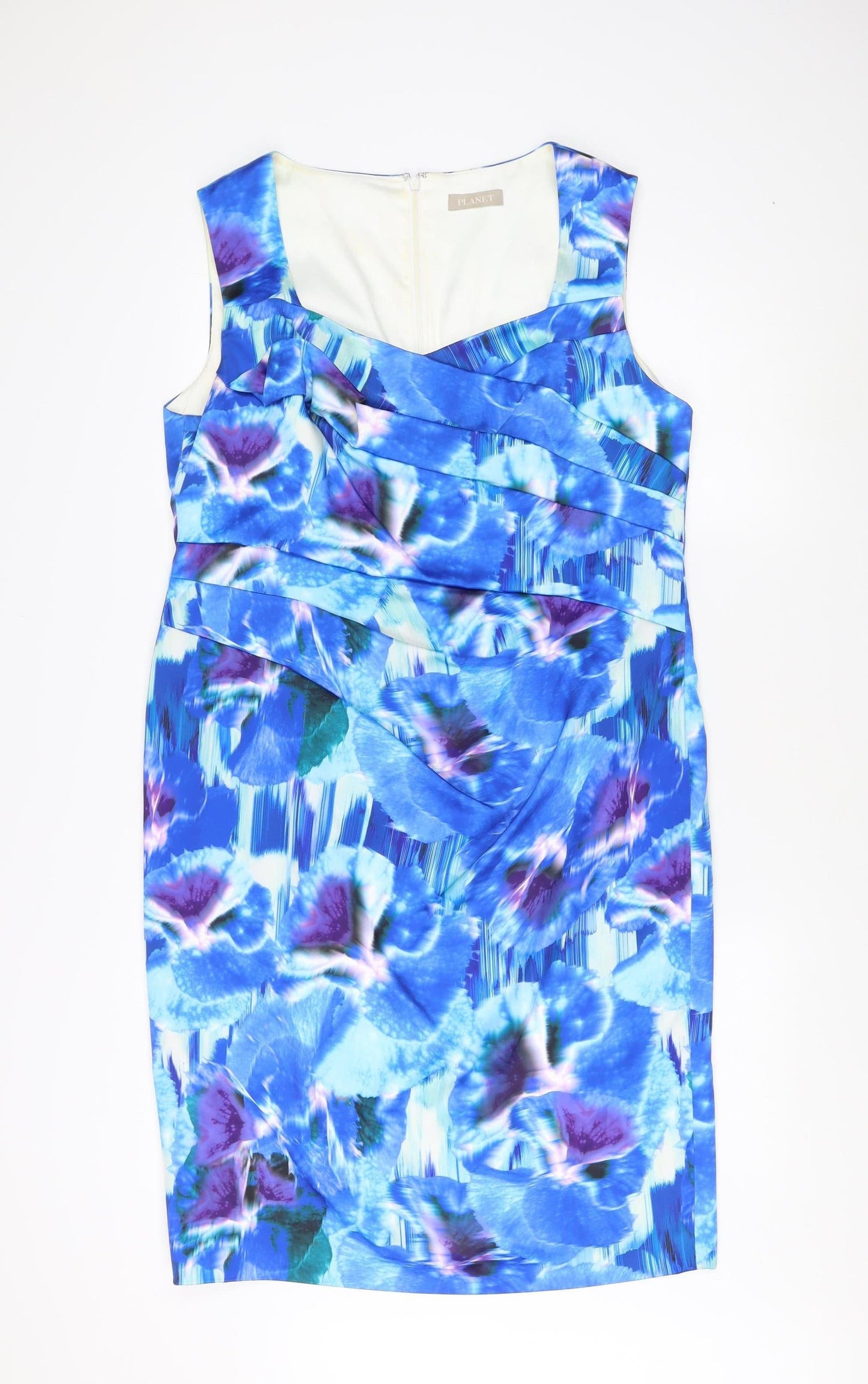 Planet Women's Blue Floral Sheath Dress UK 18