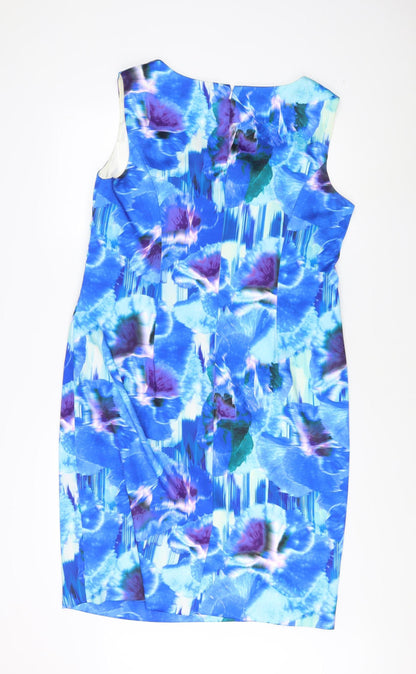 Planet Women's Blue Floral Sheath Dress UK 18
