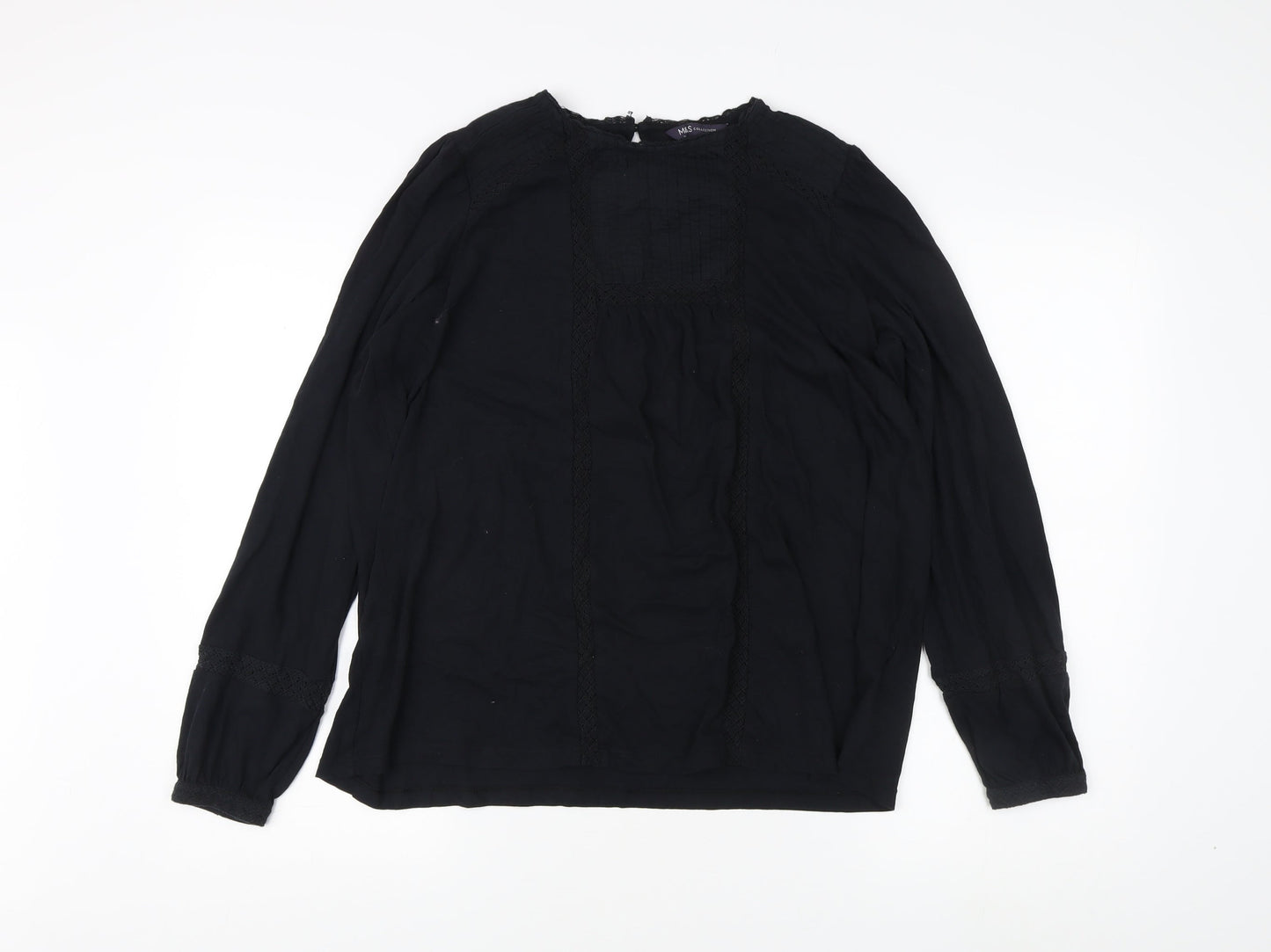 Womens UK Size 12 Marks and Spencer Black Basic Blouse