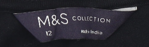 Womens UK Size 12 Marks and Spencer Black Basic Blouse