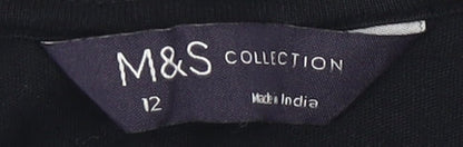 Womens UK Size 12 Marks and Spencer Black Basic Blouse