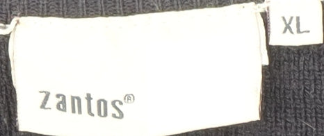 Zantos Men's Black XL V-Neck Pullover Jumper