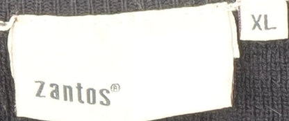 Zantos Men's Black XL V-Neck Pullover Jumper