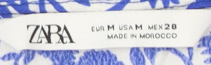 Womens UK Size 12 Zara Blue Camisole Blouse
