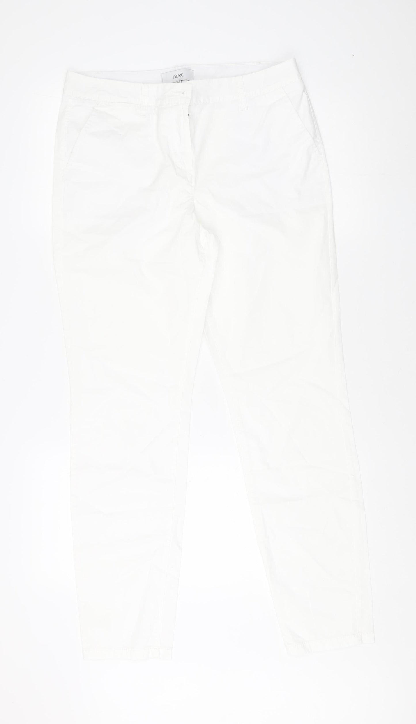 Womens UK Size 10 NEXT Regular Fit  White Trousers