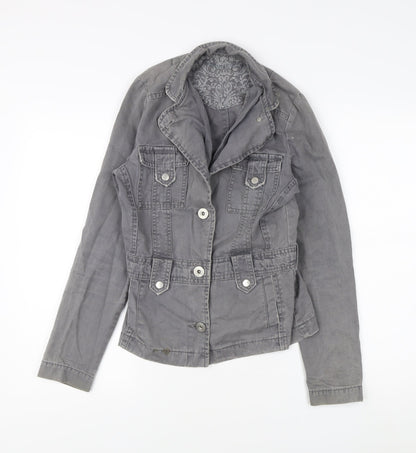 Womens UK Size 8 New Look Grey Trench Coat