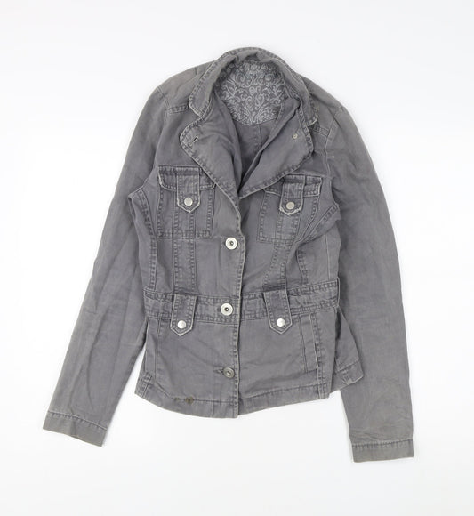 Womens UK Size 8 New Look Grey Trench Coat