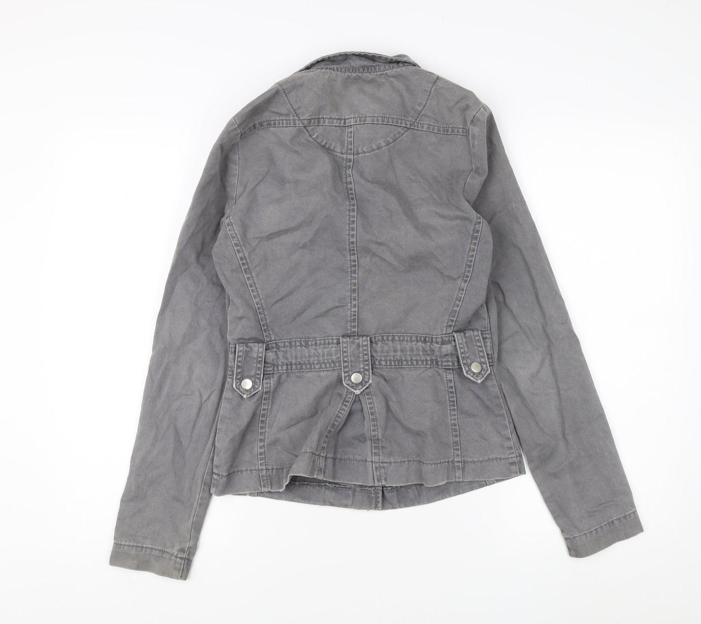 Womens UK Size 8 New Look Grey Trench Coat