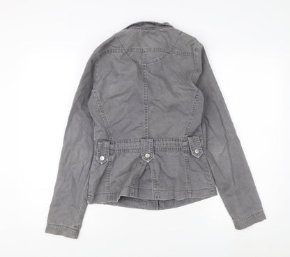 Womens UK Size 8 New Look Grey Trench Coat