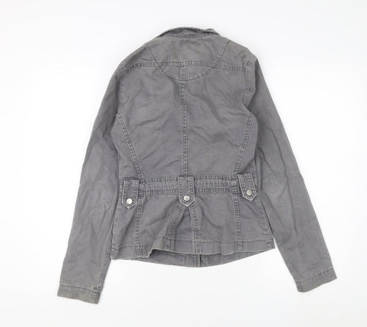 Womens UK Size 8 New Look Grey Trench Coat