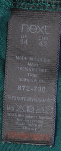 Womens UK Size 14 NEXT Green Basic Blouse