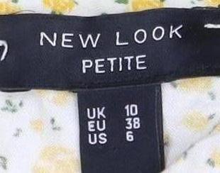 New Look Women's Yellow Floral Midi A-Line Skirt