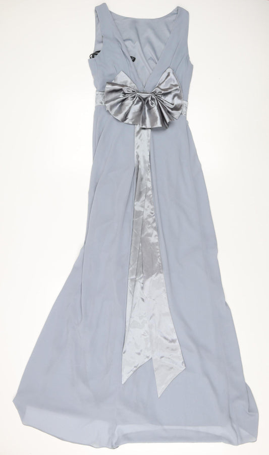 TFNC London Grey Sleeveless V-Neck Long Dress