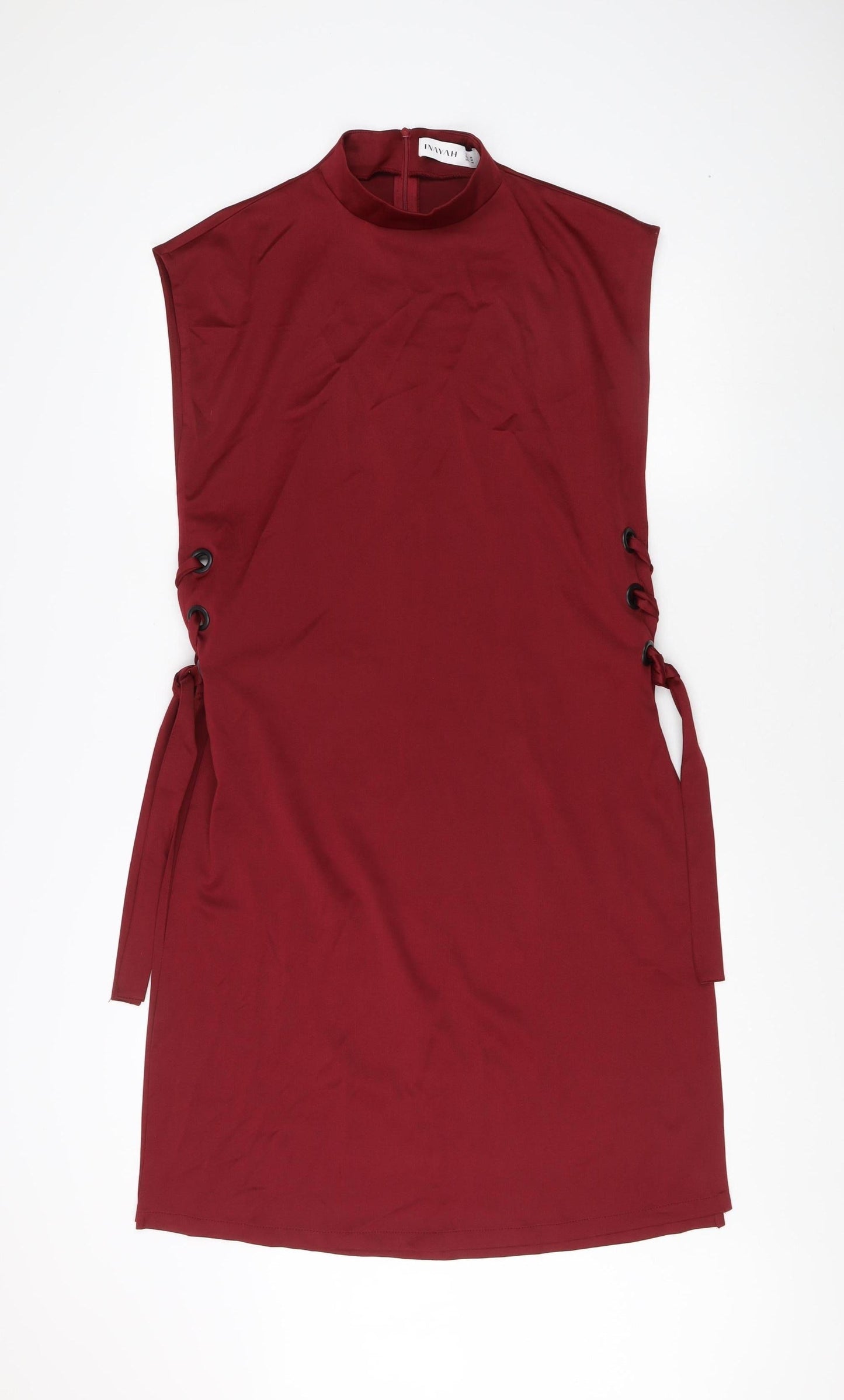 Inayah Women's Red High Neck Sleeveless Dress M