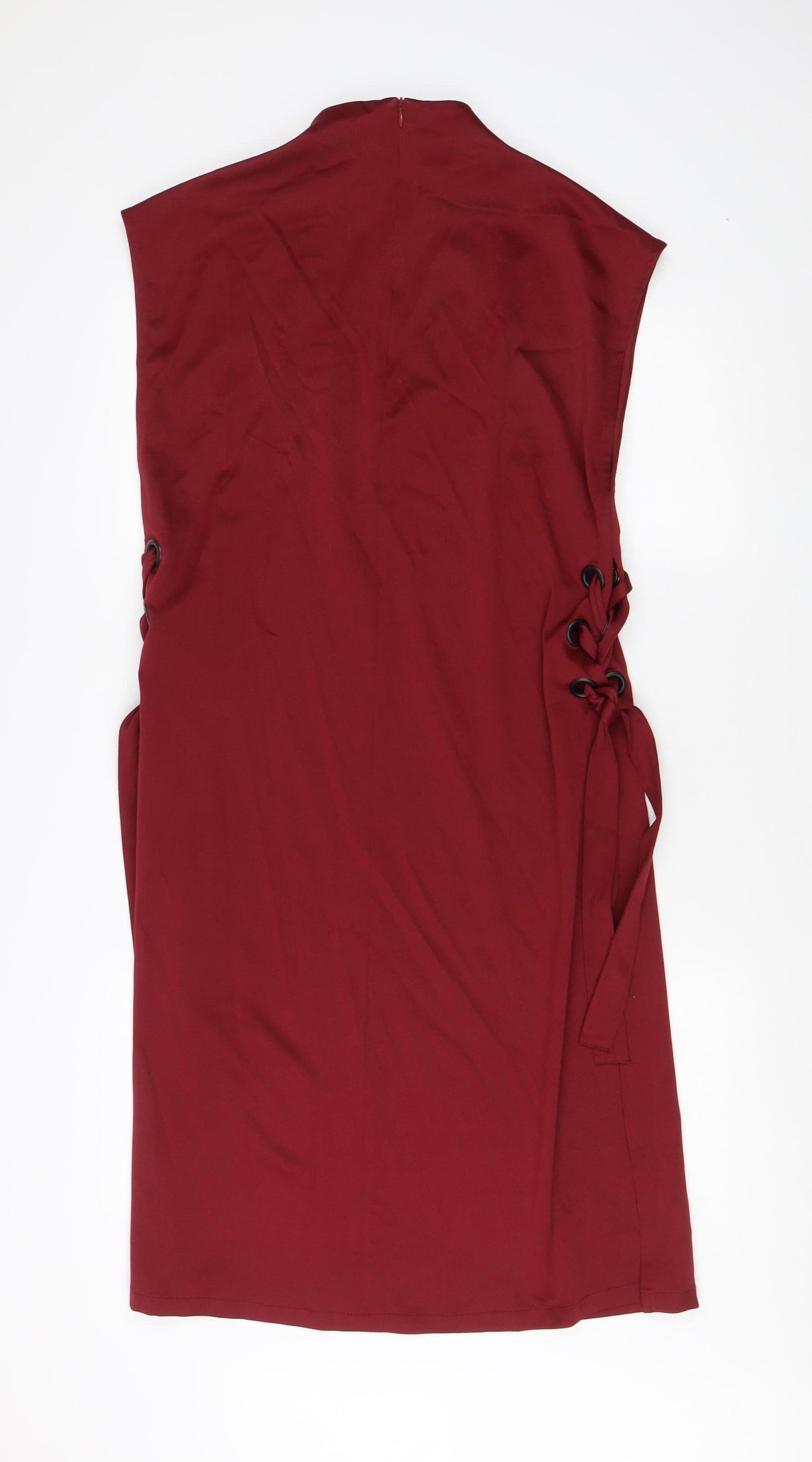 Inayah Women's Red High Neck Sleeveless Dress M