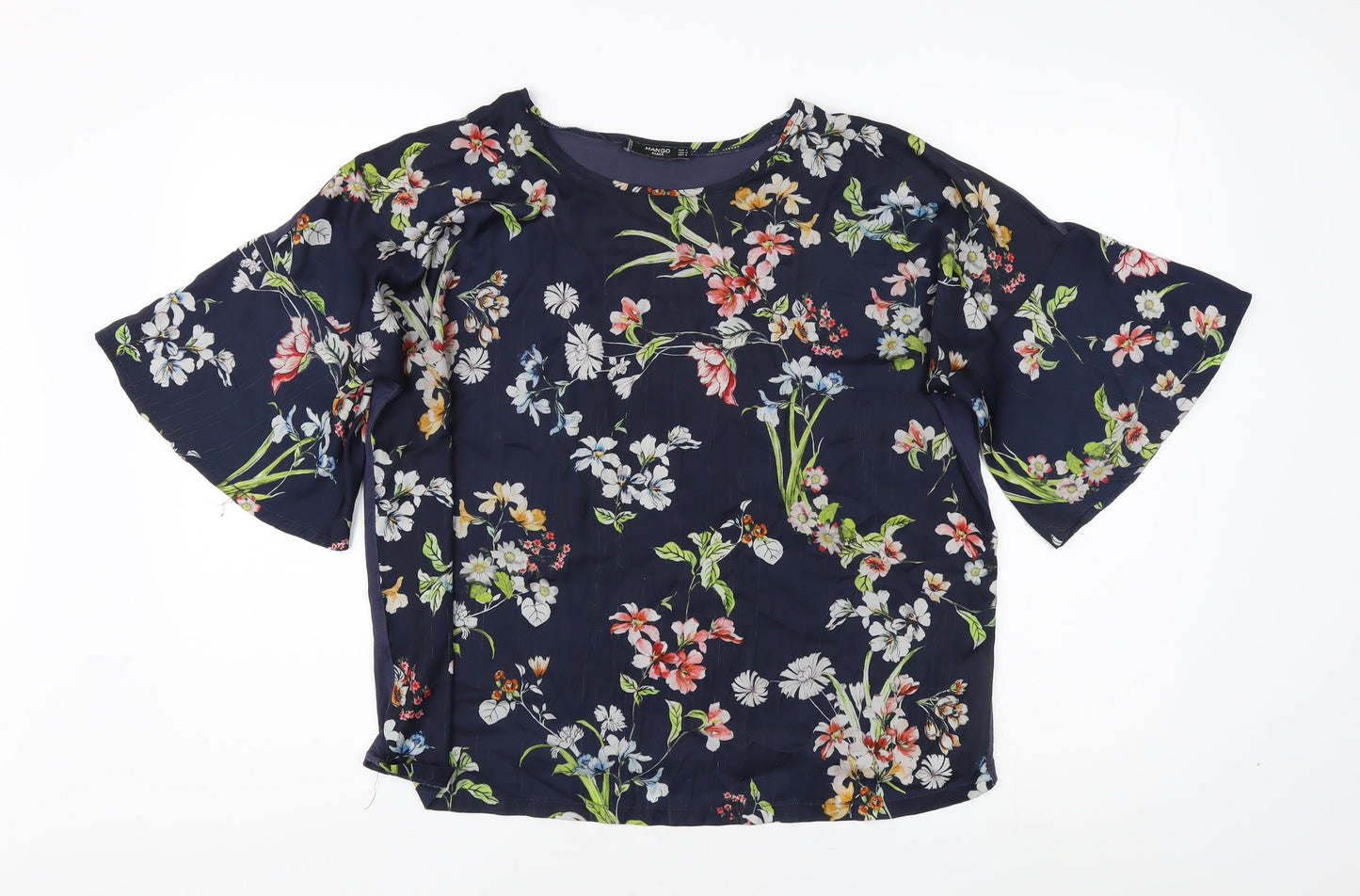 Womens UK Size 12 Mango Multicoloured Basic Blouse