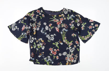 Womens UK Size 12 Mango Multicoloured Basic Blouse