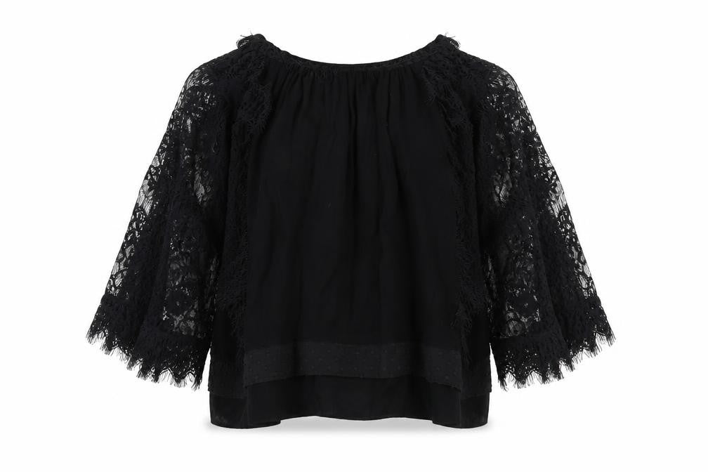 Womens UK Size M Zara Black Kimono Blouse