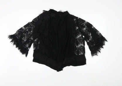 Womens UK Size M Zara Black Kimono Blouse