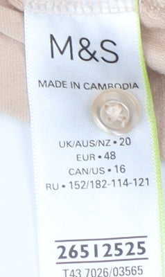 Womens UK Size 20 Marks and Spencer Beige Basic Blouse