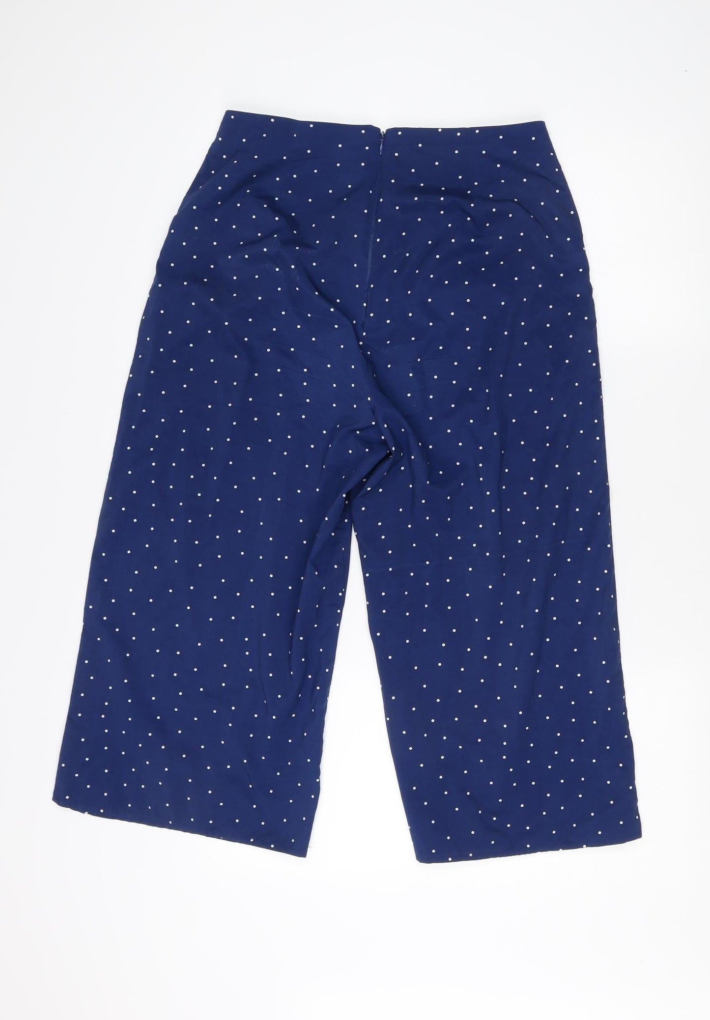 Joanie Women's Blue Polka Dot Wide-Leg Trousers Size 10