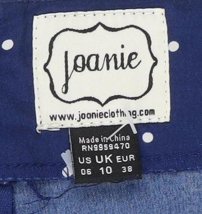 Joanie Women's Blue Polka Dot Wide-Leg Trousers Size 10