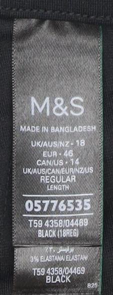 Womens UK Size 18 Marks and Spencer Regular Fit  Black Trousers
