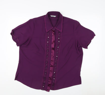 Womens UK Size 18 Marks and Spencer Purple Basic Blouse