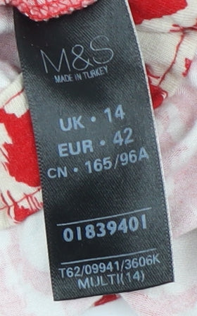 Womens UK Size 14 Marks and Spencer Multicoloured Basic Blouse
