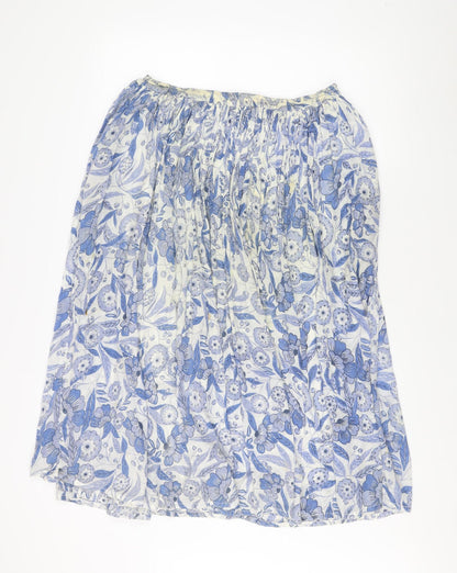 Debenhams Women's Blue Floral Peasant Skirt Size 14