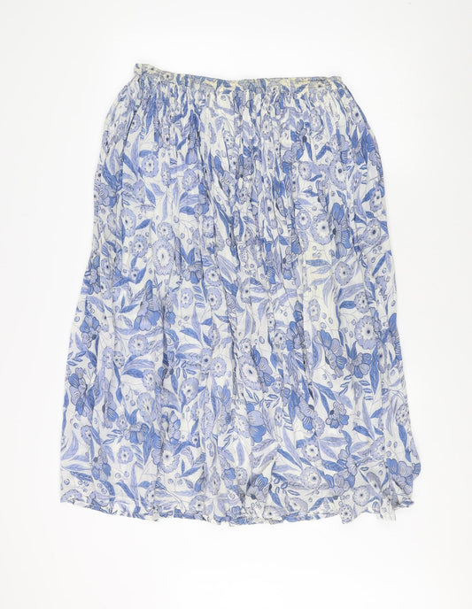 Debenhams Women's Blue Floral Peasant Skirt Size 14