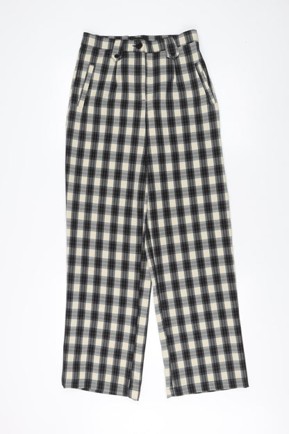 New Look Women's Black Check Trousers Size 8