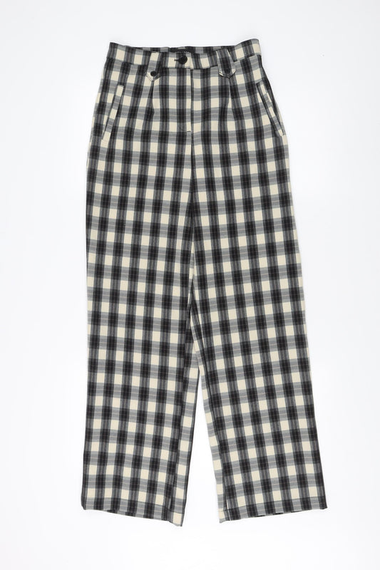New Look Women's Black Check Trousers Size 8