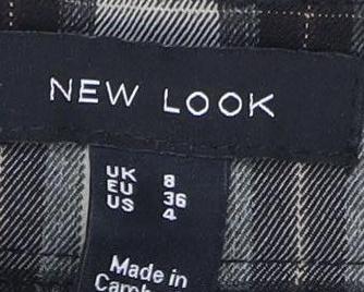 New Look Women's Black Check Trousers Size 8