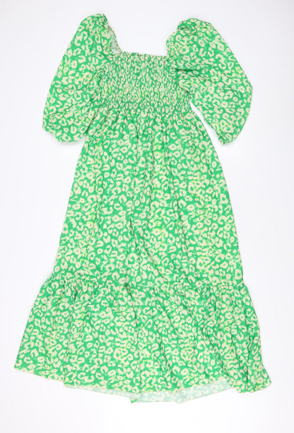 New Look Green Animal Print Maternity Dress 10