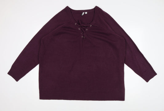 Womens UK Size L CAPSULE Purple Pullover Jumper
