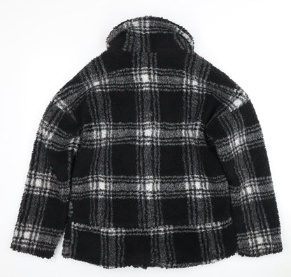 Boohoo Women's Black Plaid Jacket Size 8
