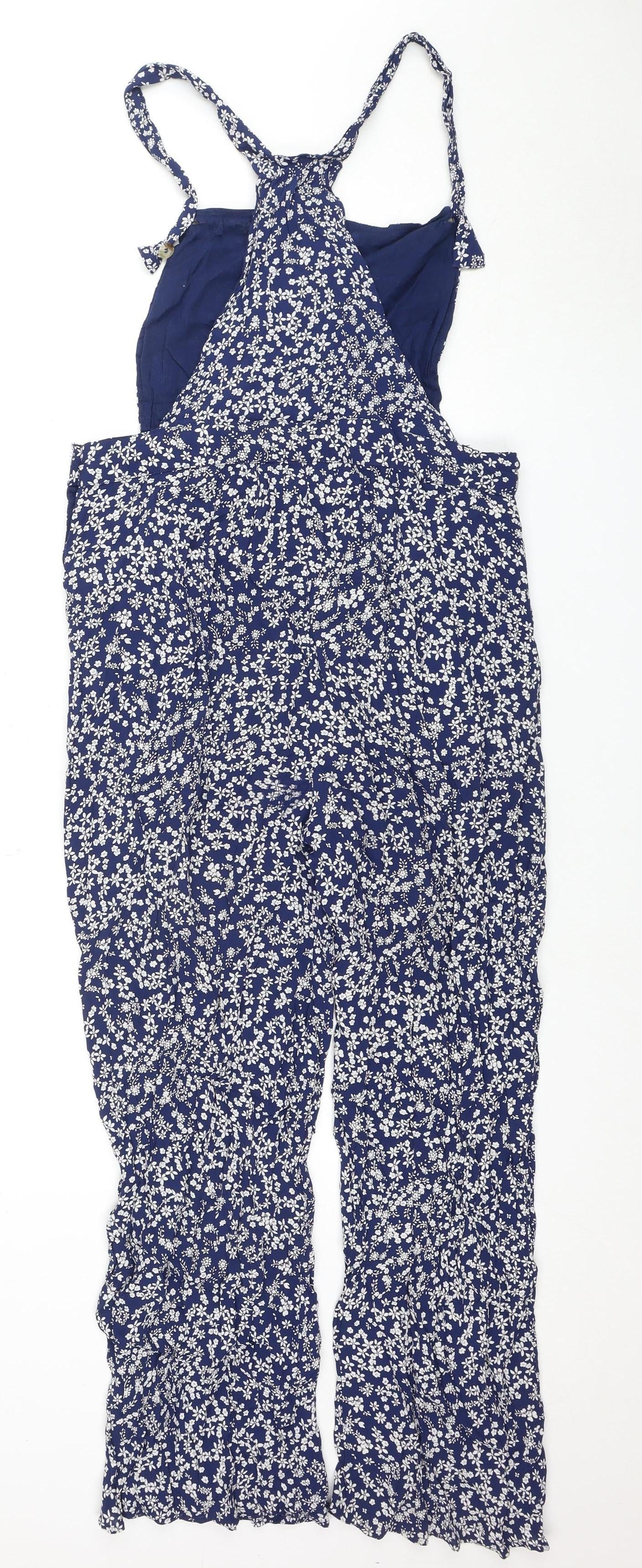 Miss Selfridge Women's Blue Floral Jumpsuit Size 14