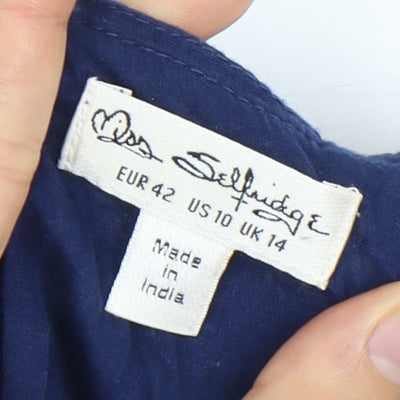 Miss Selfridge Women's Blue Floral Jumpsuit Size 14