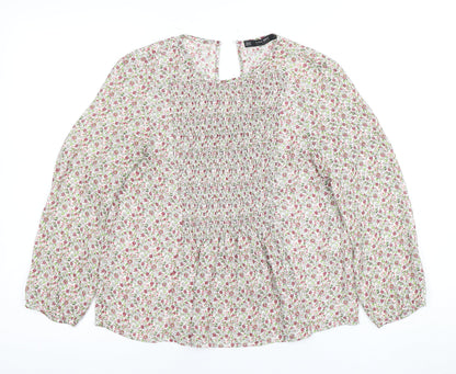 Womens UK Size XS Zara Multicoloured Basic Blouse