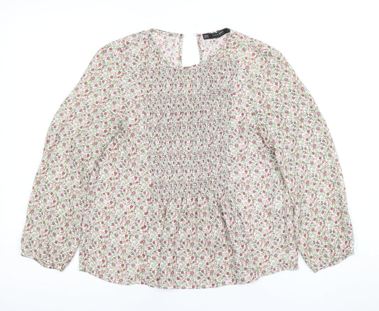 Womens UK Size XS Zara Multicoloured Basic Blouse