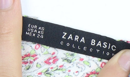 Womens UK Size XS Zara Multicoloured Basic Blouse