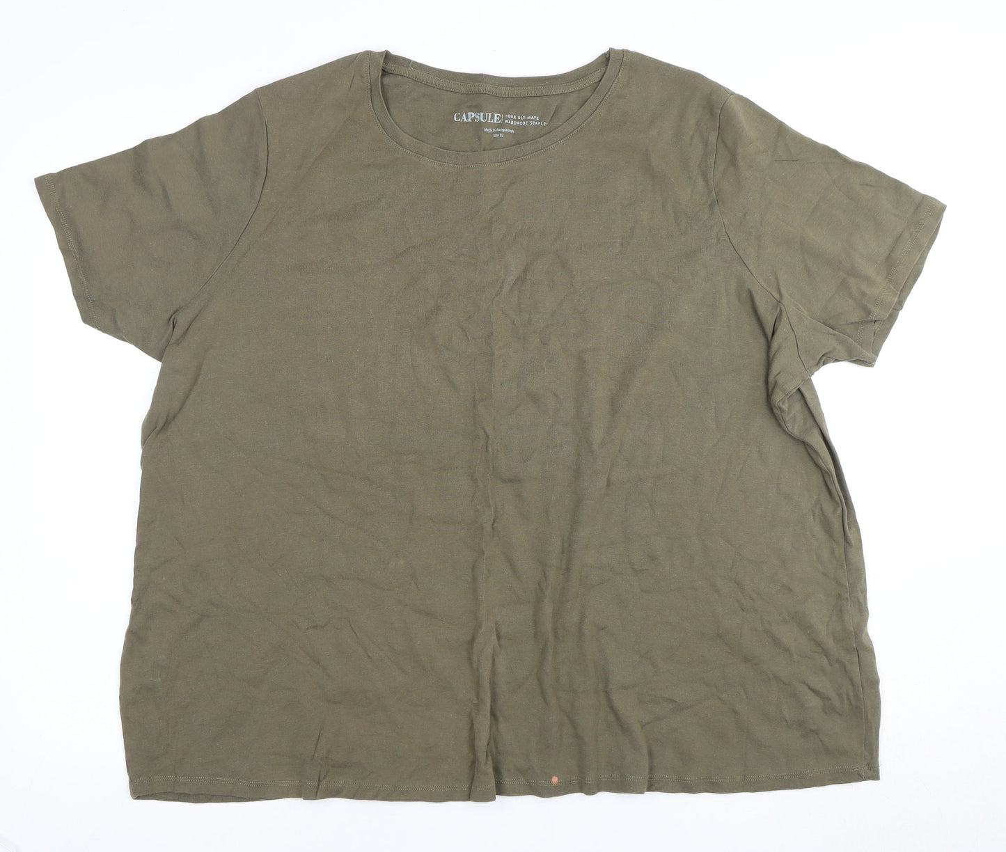 Womens UK Size 4 Capsule Green Basic T-Shirt