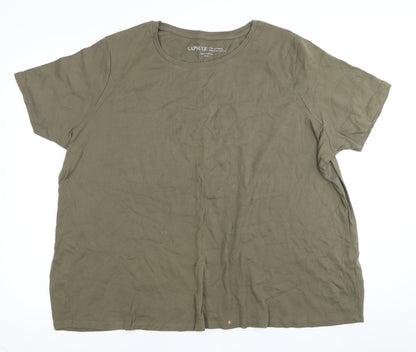 Womens UK Size 4 Capsule Green Basic T-Shirt